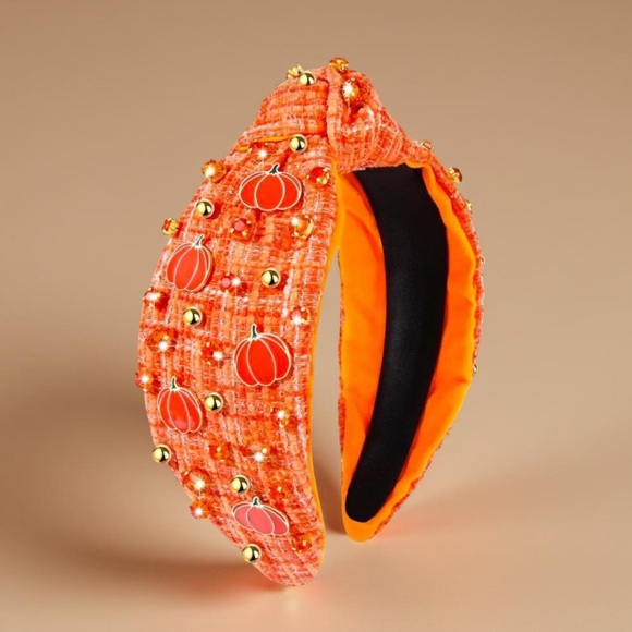Pumpkin Headbands Embellished With Enameled Pumpkin & Crystals NEW - Picture 11 of 14